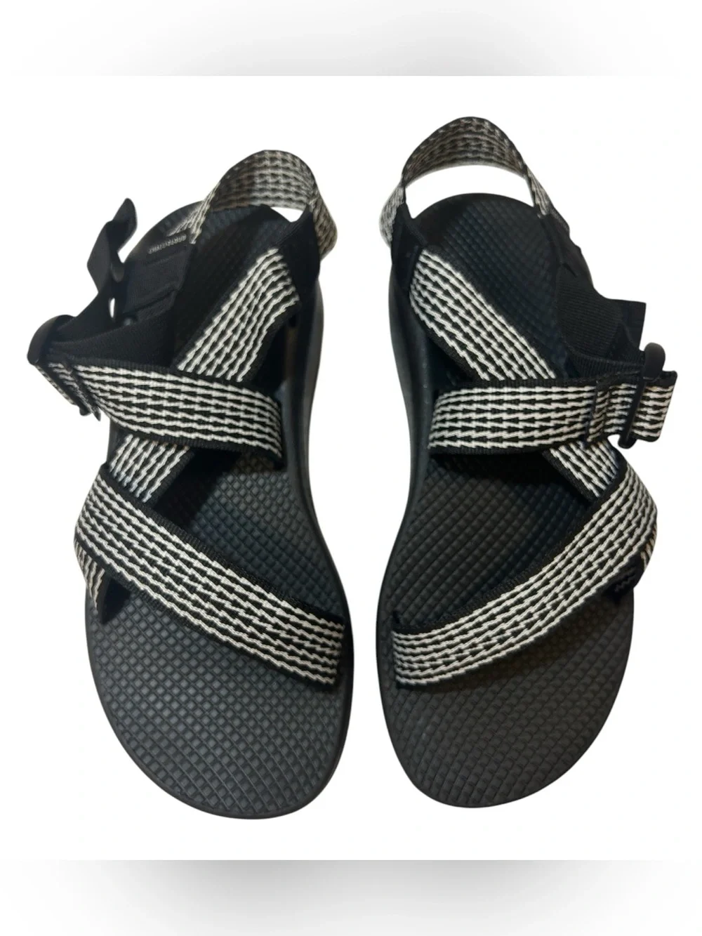 Chaco Z/Cloud Sport Sandals Black White Strappy Comfort Outdoor Hiking Women’s 9
